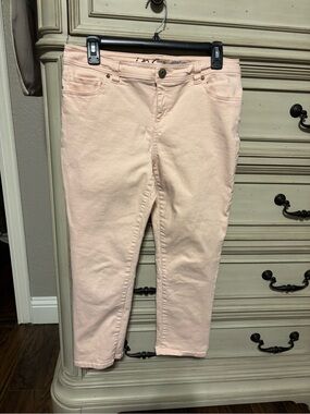Ankle Crop Jeans in Pale Blush — Women's Stretch Denim